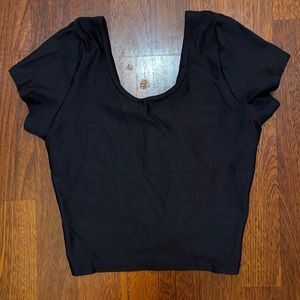 Black Milk Clothing Matte Black Cap Sleeve Crop